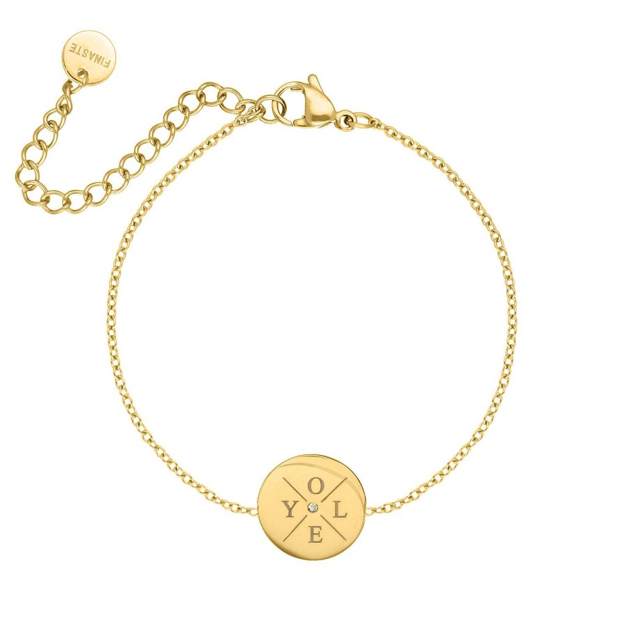 Armbanden Finaste | Armband 4 Initials Exclusive Goudkleurig