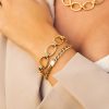 Armbanden Finaste | Big Statement Bracelet Round Chains Goldplated