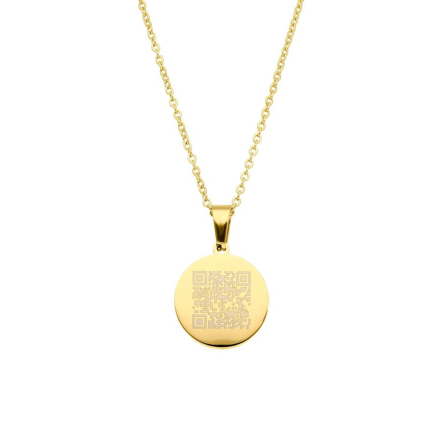 Kettingen Finaste | Ketting Met Qr Code Goud Kleurig