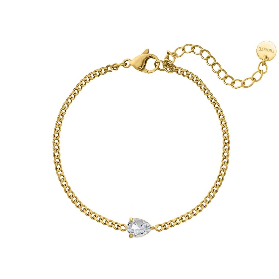 Armbanden Finaste | Armband Sparkle Drop Goldplated