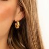 Oorbellen Finaste | Chunky Crystal Hoops Goldplated