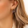 Oorbellen Finaste | Earrings Triple Lila Beads Goldplated