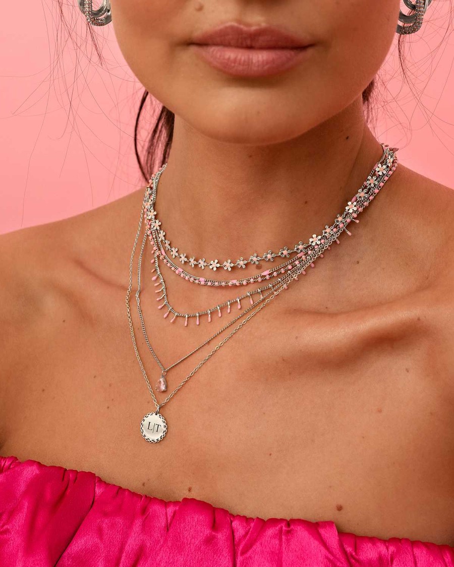 Kettingen Finaste | Ketting Met Roze Bolletjes