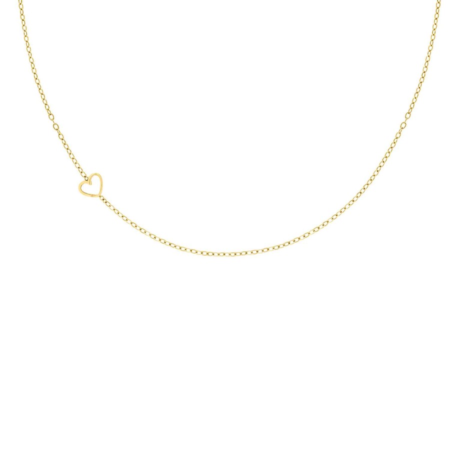 Kettingen Finaste | Ketting Met Side Way Hartje Goudkleurig