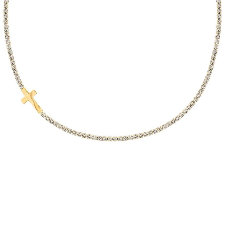 Kettingen Finaste | Cross & Tennis Necklace Goldplated