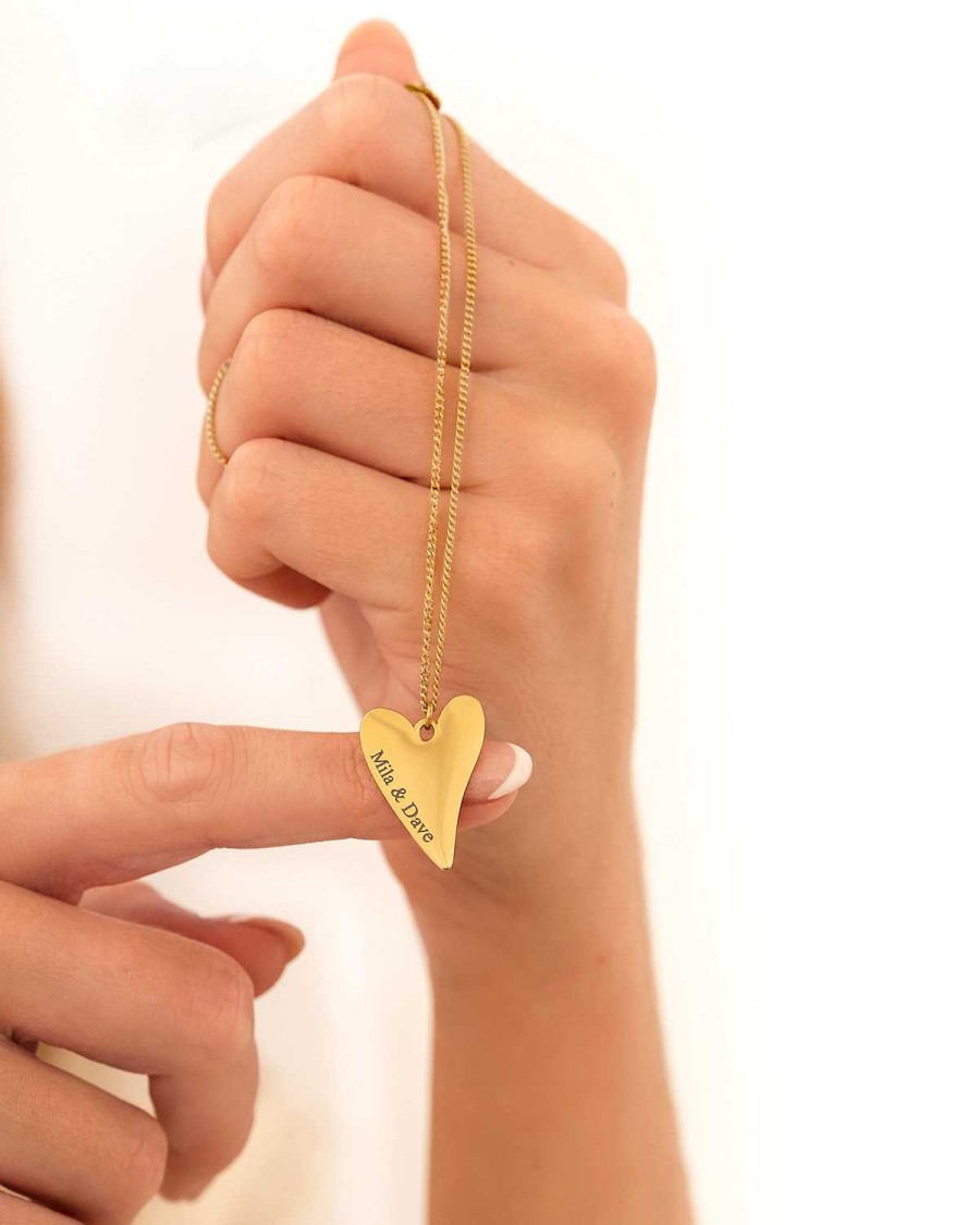 Kettingen Finaste | Sweet Heart Ketting Graveren Goudkleurig