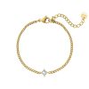 Armbanden Finaste | Armband Sparkle Square Goldplated