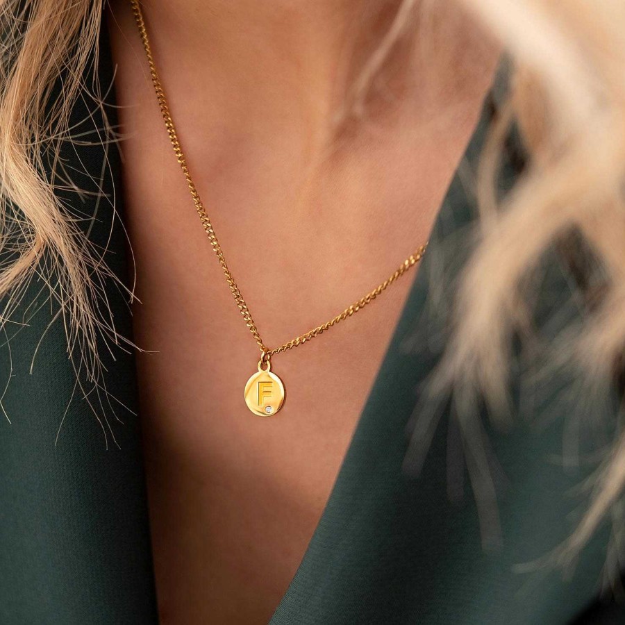 Kettingen Finaste | Shiny Initial Ketting Goudkleurig