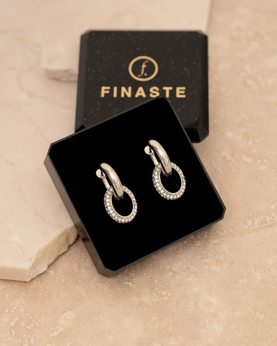 Oorbellen Finaste | Double Crystal Earrings