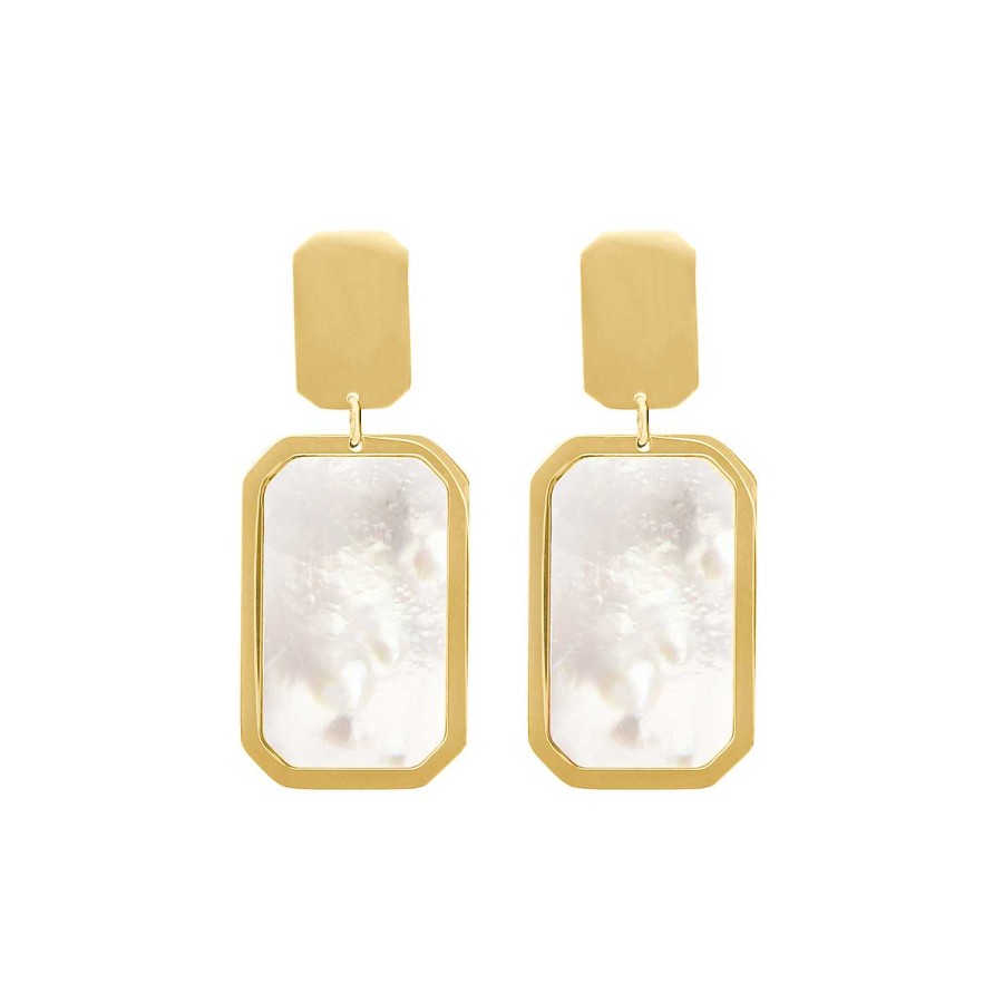 Oorbellen Finaste | Earrings Luxury Rectangle Goldplated