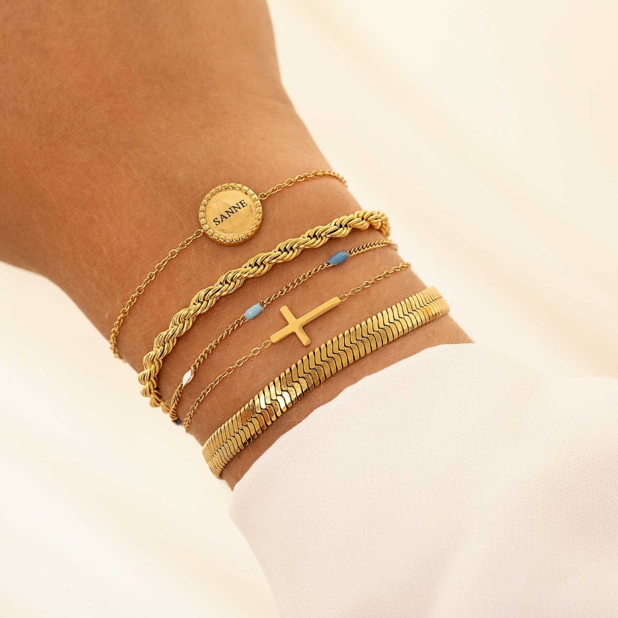 Armbanden Finaste | Cross Armband Goudkleurig