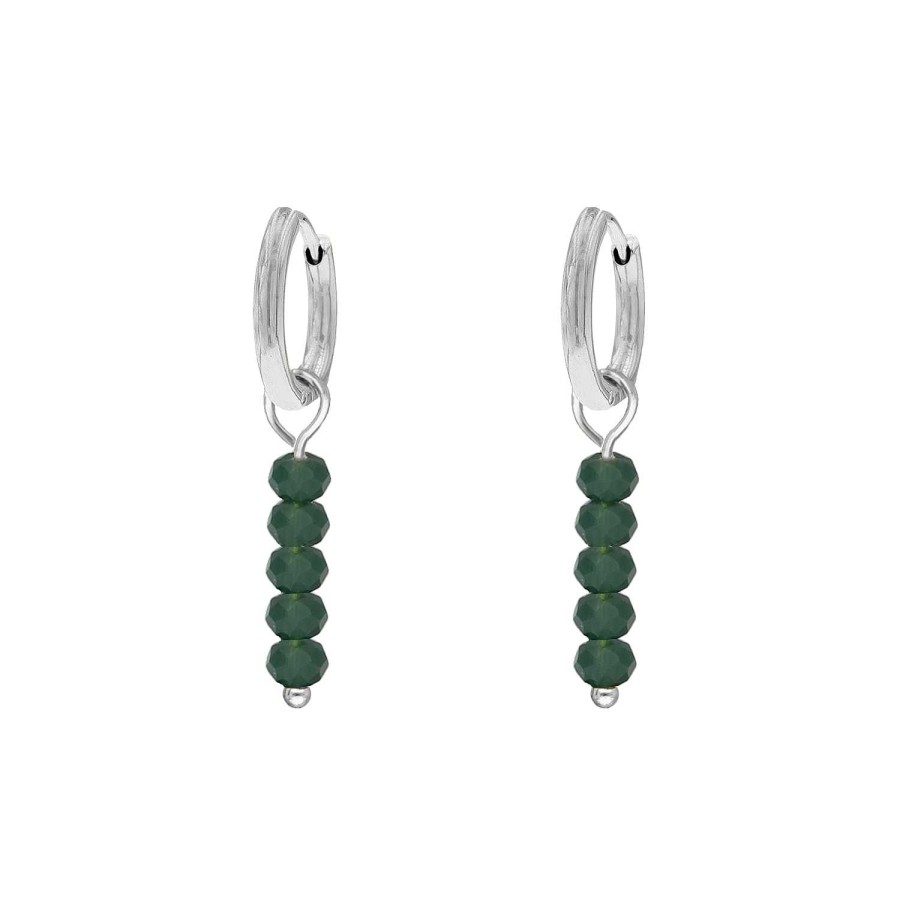 Oorbellen Finaste | Earrings Dark Green Beads