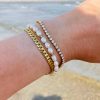 Armbanden Finaste | Armparty Chain & Pearl Goud Kleurig