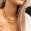 Kettingen Finaste | Statement Necklace Round Chains Goldplated