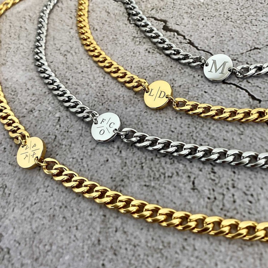 Kettingen Finaste | Ketting Chunky 4 Initials Kleur Goud