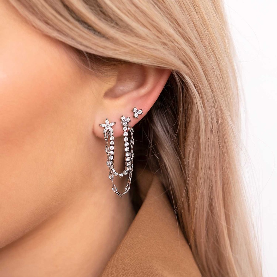 Oorbellen Finaste | Double Stud Sparkle Earring