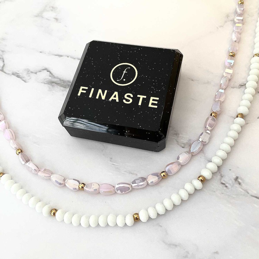 Kettingen Finaste | Ketting Witte Kralen Kleur Goud