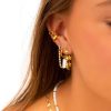 Oorbellen Finaste | White Sea Shell Earrings Goldplated