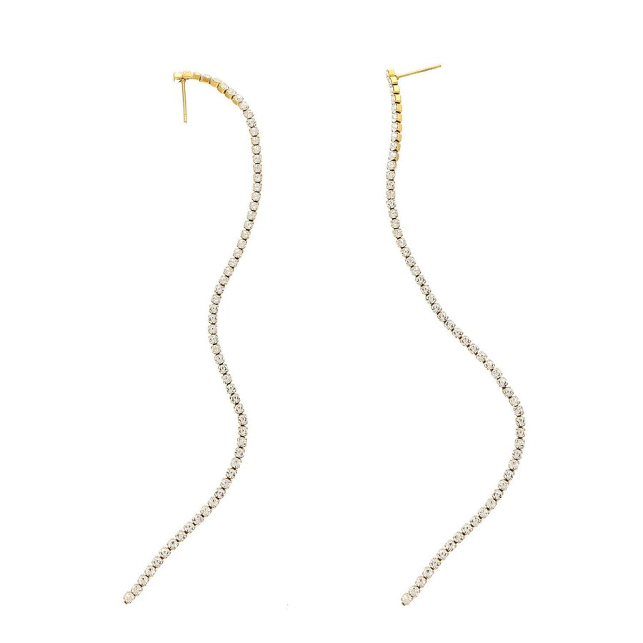 Oorbellen Finaste | Influencer Tennis Earrings Goudkleurig