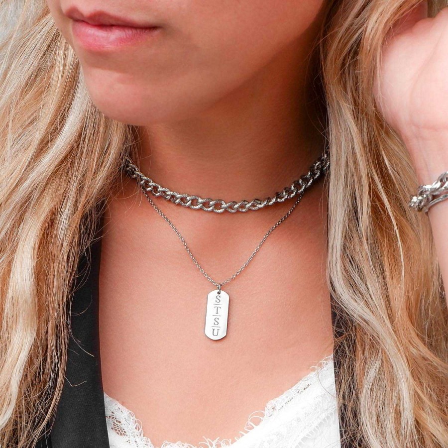 Kettingen Finaste | Grote Bar Ketting Met 4 Letters