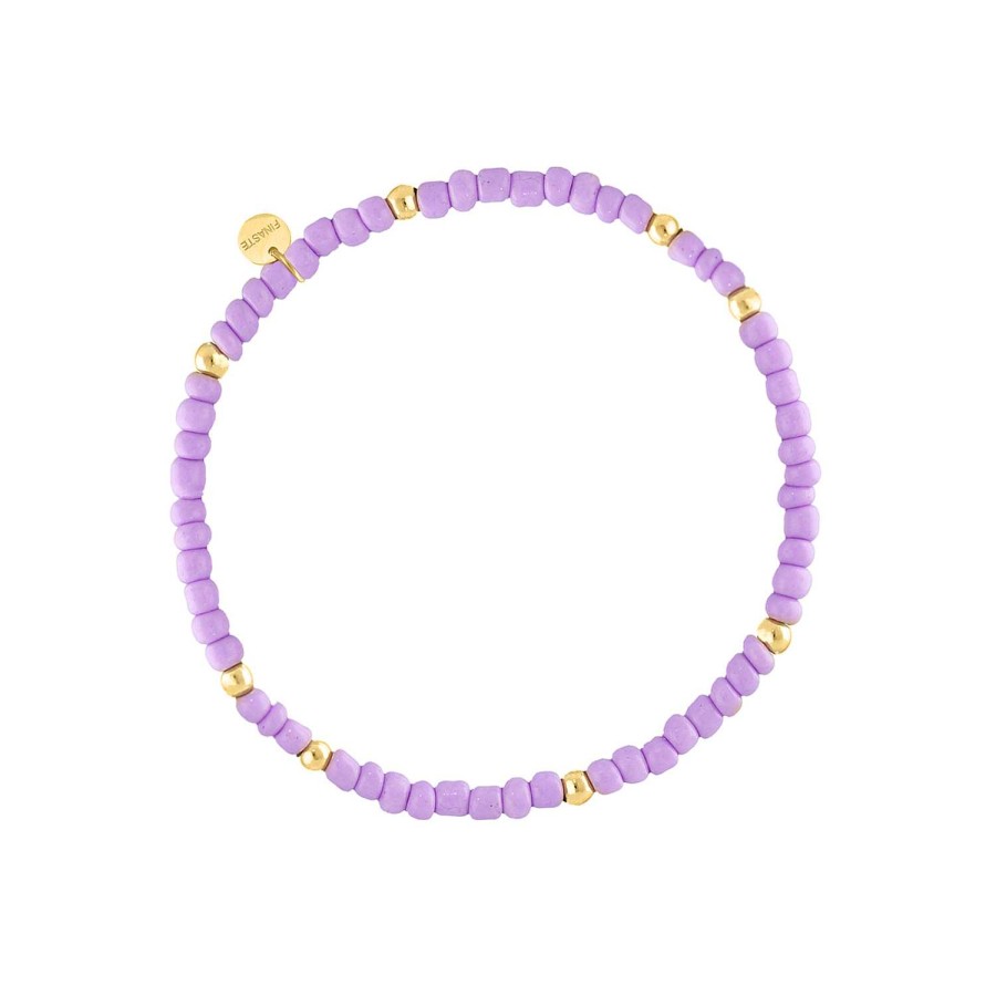 Armbanden Finaste | Kralen Armband Summer Purple Goudkleurig