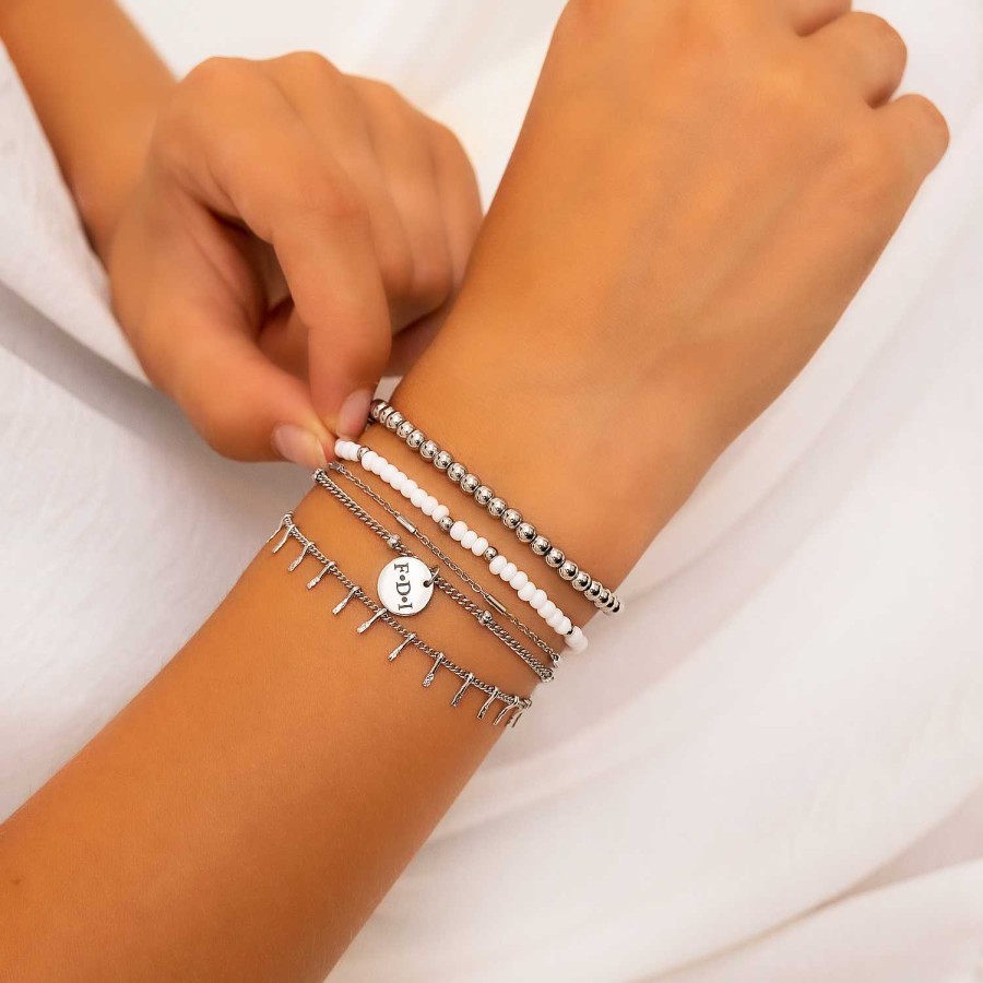 Armbanden Finaste | Kralen Armband Bolletjes Zilverkleurig