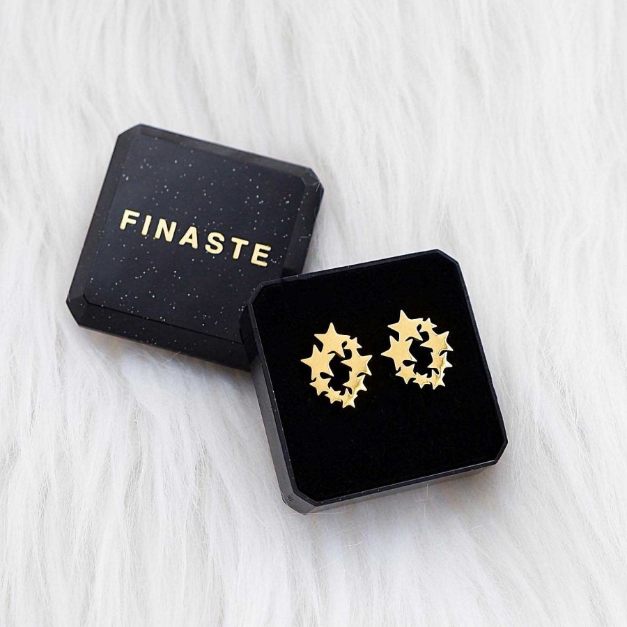 Oorbellen Finaste | Statement Stud Oorbellen Sterren Goud Kleurig