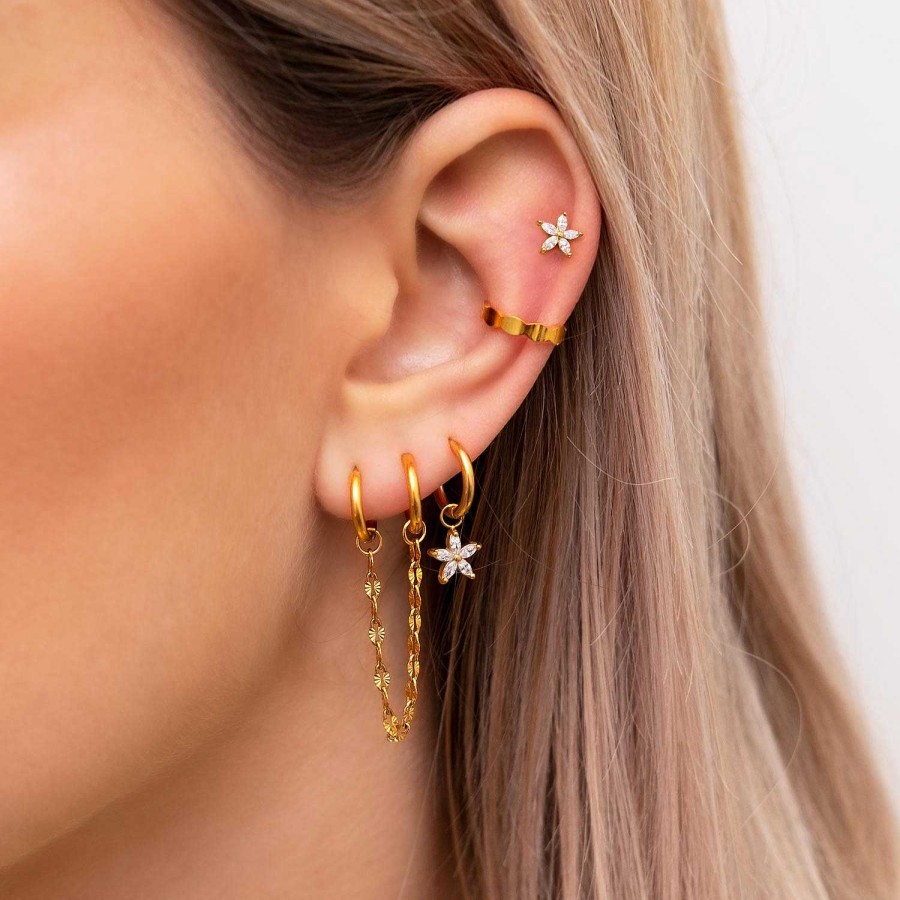 Oorbellen Finaste | Bolletjes Ear Cuff Goud Kleurig