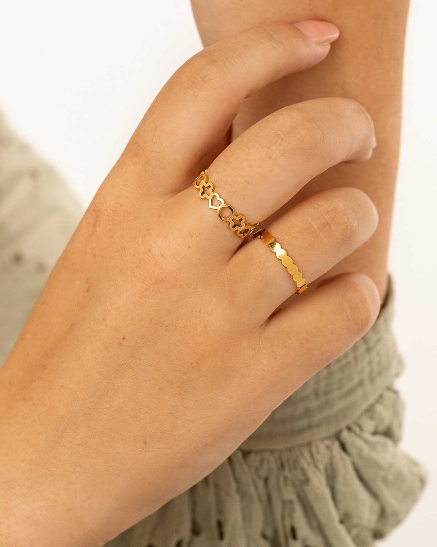 Ringen Finaste | Verstelbare Ring Dots Goudkleurig