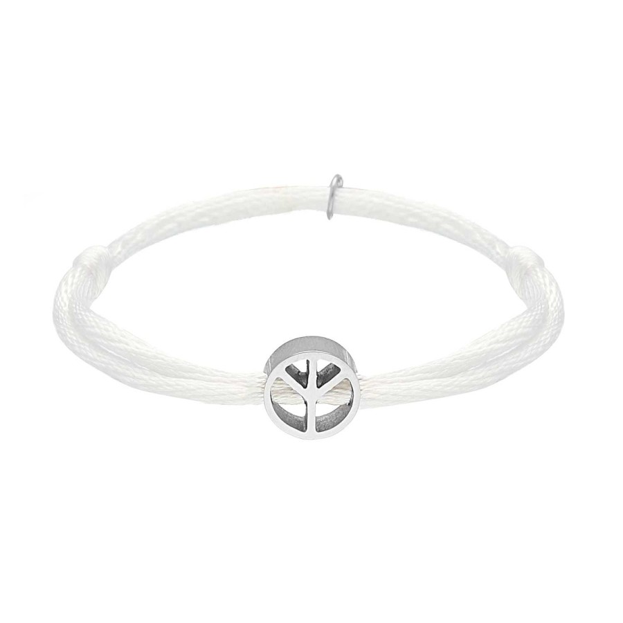 Armbanden Finaste | Satin Peace Armband Wit