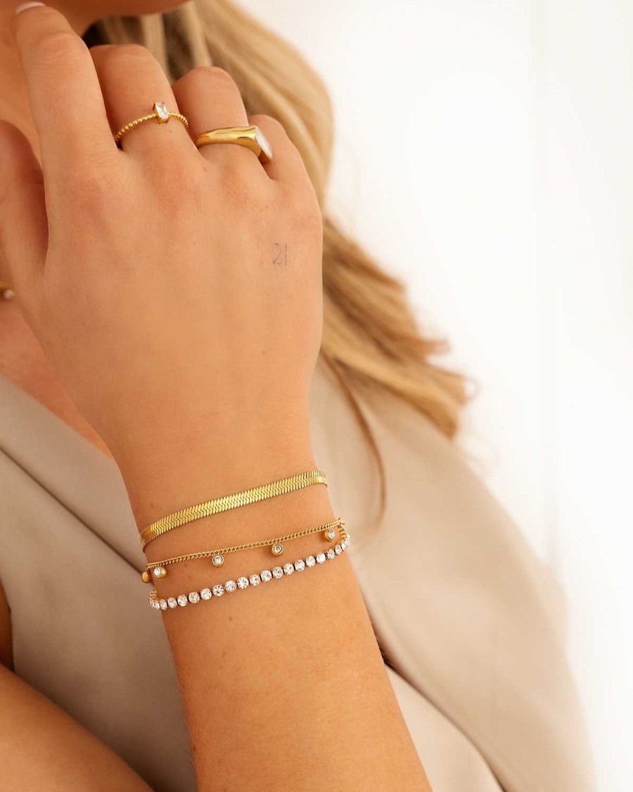 Armbanden Finaste | Bracelet 7 Stones Goldplated