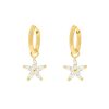 Oorbellen Finaste | Oorringetjes Sparkle Flower Gold Plated