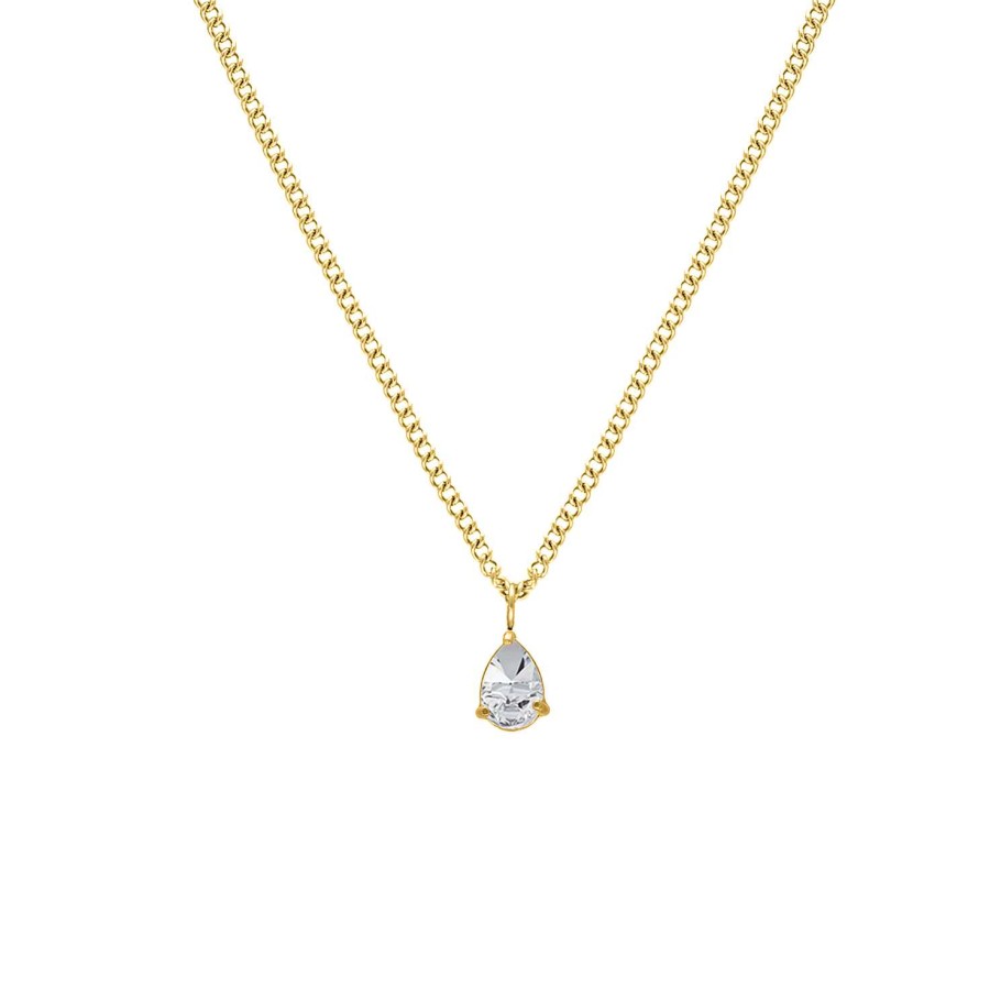 Kettingen Finaste | Ketting Sparkle Drop Goldplated