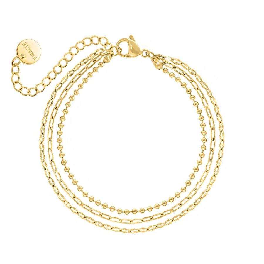 Armbanden Finaste | Triple Chain Bracelet Goldplated