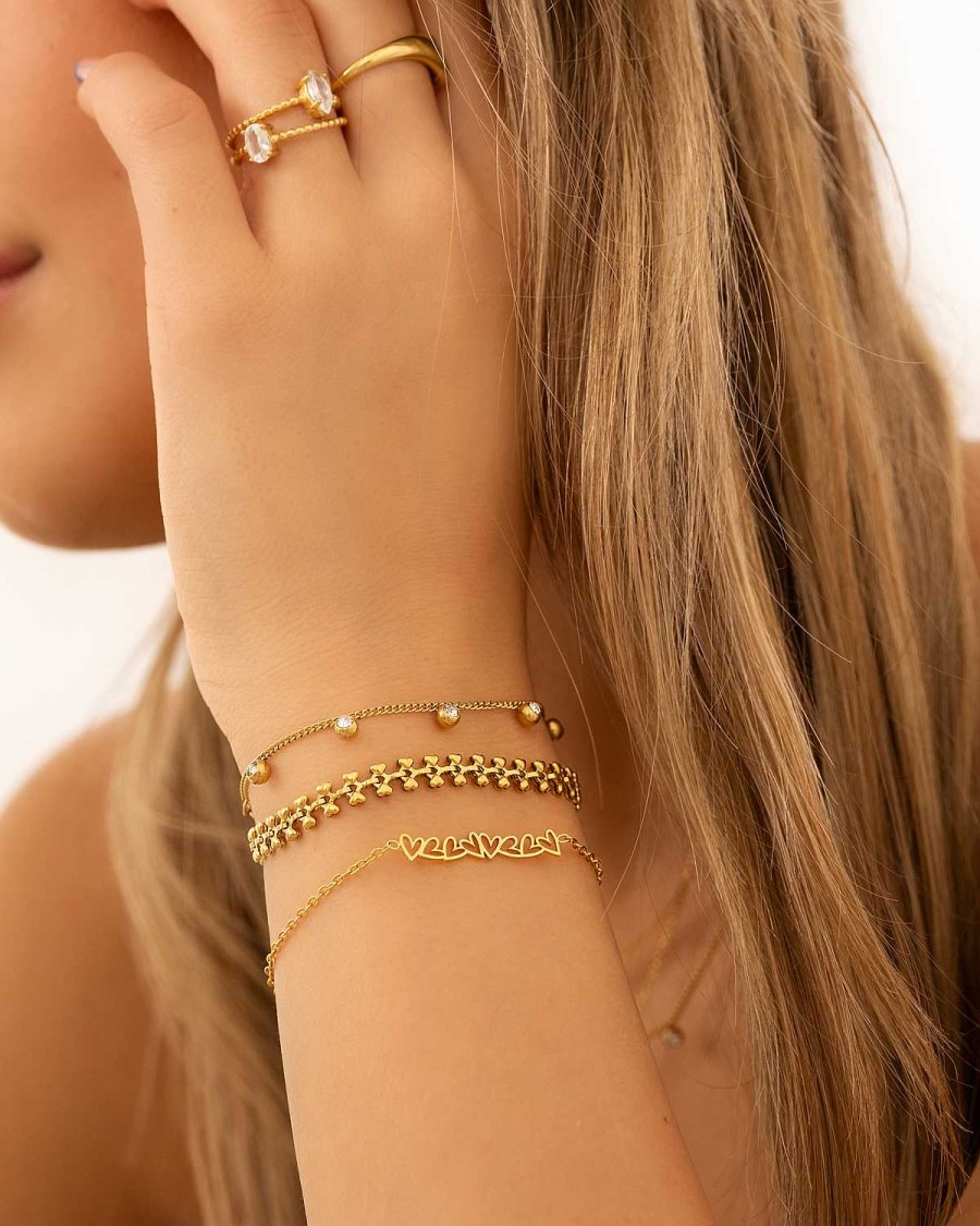 Armbanden Finaste | Bracelet 7 Stones Goldplated