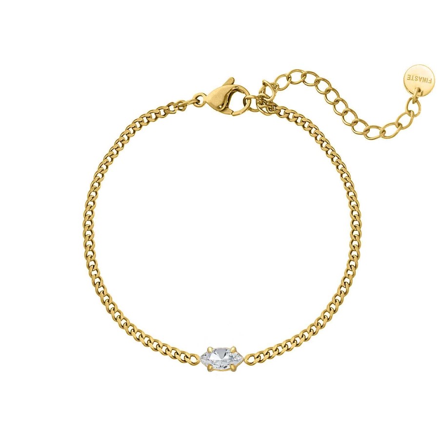 Armbanden Finaste | Armband Sparkle Marquise Goldplated