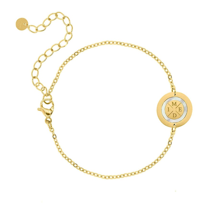 Armbanden Finaste | Armband 4 Initials Luxury Kleur Goud