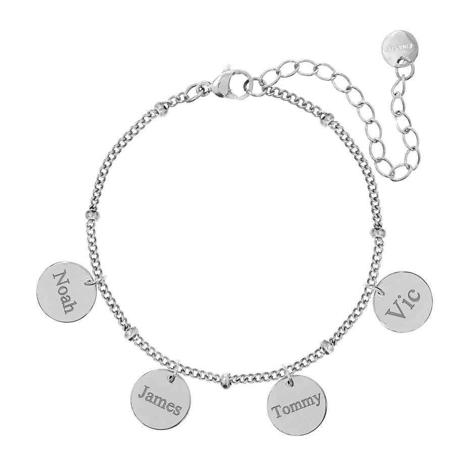 Armbanden Finaste | Armband Met Namen 4 Muntjes