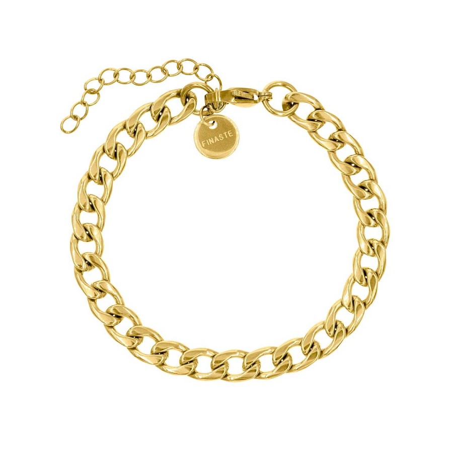 Armbanden Finaste | Chain Armband Grof Goud Kleurig