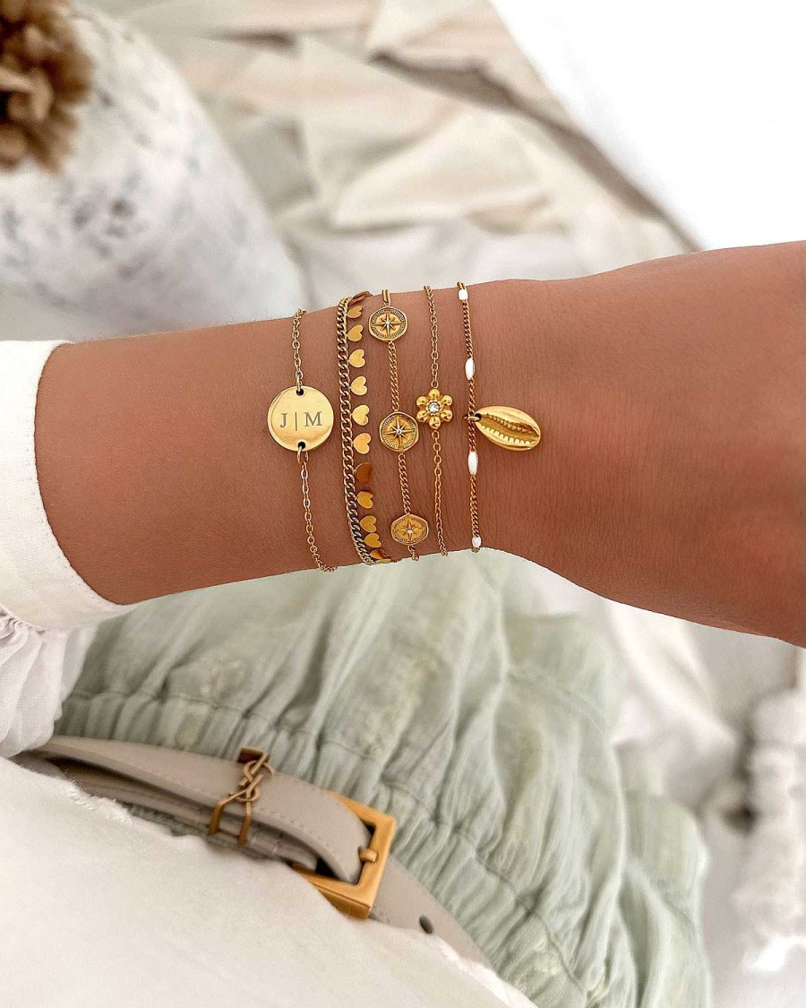 Armbanden Finaste | Bracelet Daisy Flower Goldplated