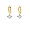 Oorbellen Finaste | Oorringetjes Sparkle Square Goldplated