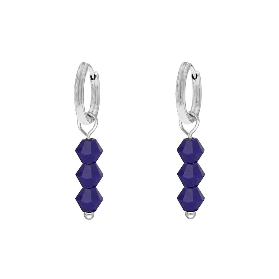 Oorbellen Finaste | Earrings Triple Blue Beads