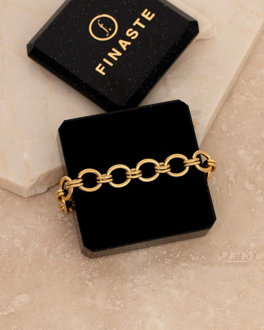 Enkelbandjes Finaste | Statement Anklet Round Chains Goldplated