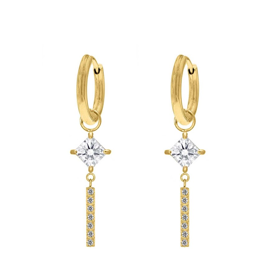 Oorbellen Finaste | Square Earrings Luxury Goldplated