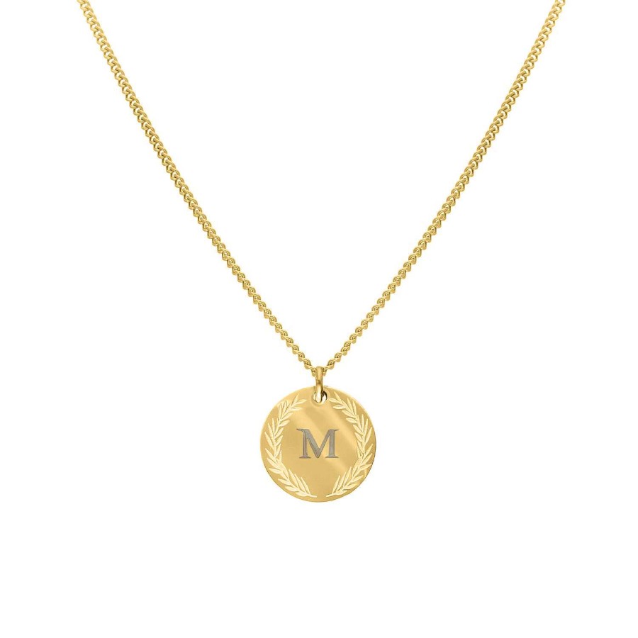 Kettingen Finaste | Coin Necklace 1 Initial Goldplated