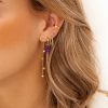 Oorbellen Finaste | Earrings Hot Purple Goldplated