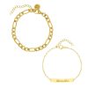 Sieraden Sets Finaste | Armbanden Set Met Naam Kleur Goud