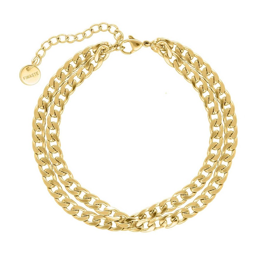 Armbanden Finaste | Armband Dubbele Chain Kleur Goud