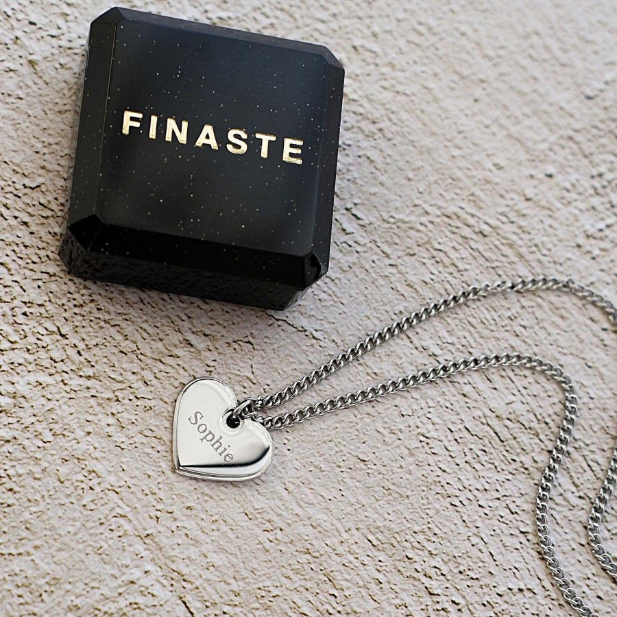 Kettingen Finaste | Ketting Hartje Met Naam Kleur Zilver