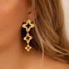 Oorbellen Finaste | Triple Clover Earrings Vintage Goldplated